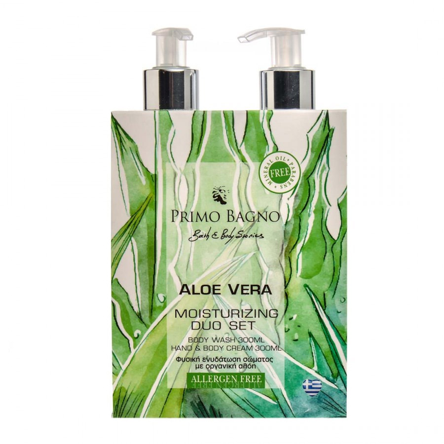 Primo Bagno Duo gift set Aloe Vera hand & body cream 300ml & body wash 300ml