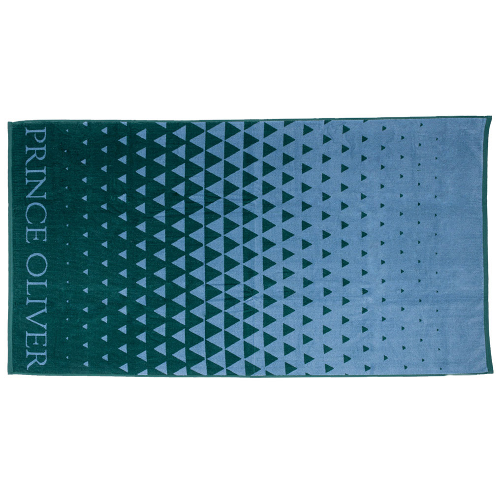 Beach towel Prince Oliver green/blue raff 85x160 cm