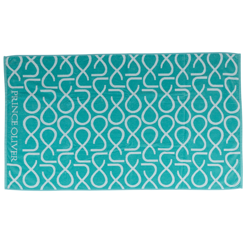 Beach towel Prince Oliver motif turquoise/white 85x160 cm