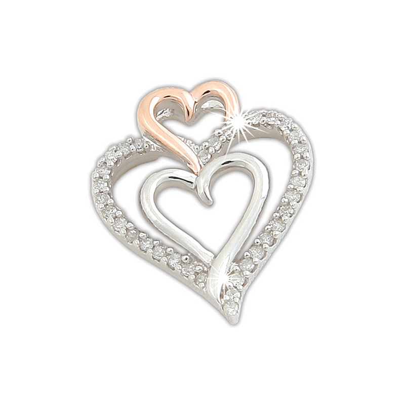 3 hearts sterling silver pendant