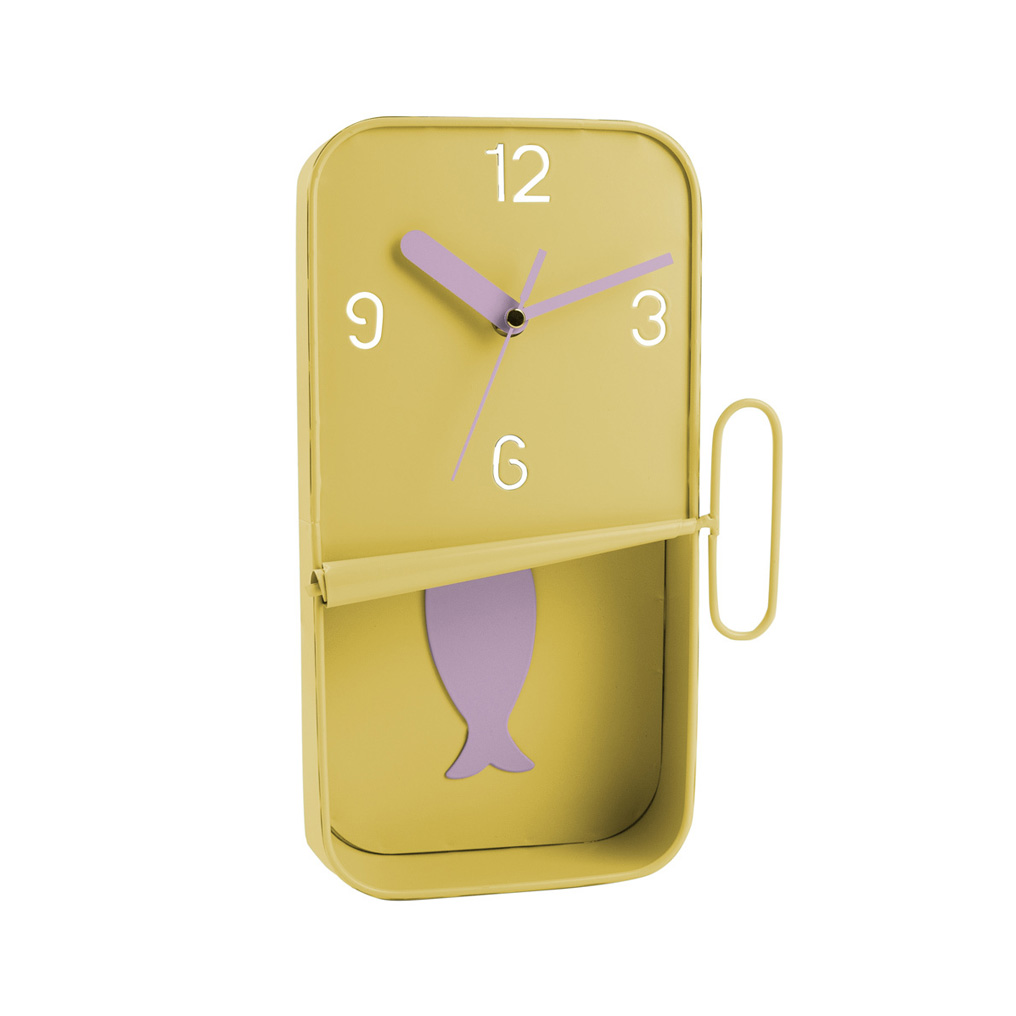 Ρολόι τοίχου Κονσέρβα κίτρινο μέταλλο 17x5,5x30,5 εκ.