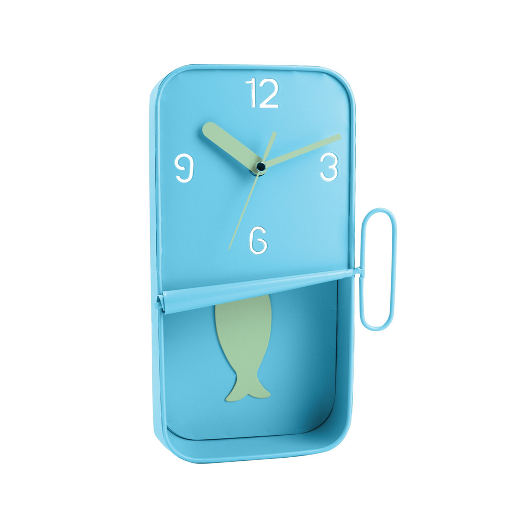 Wall clock Can blue 17x5,5x30,5 cm