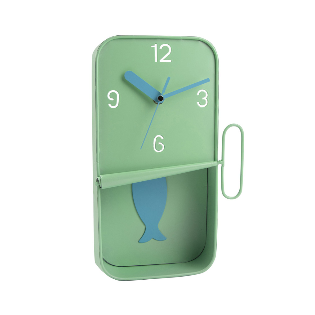 Wall clock Can green 17x5,5x30,5 cm