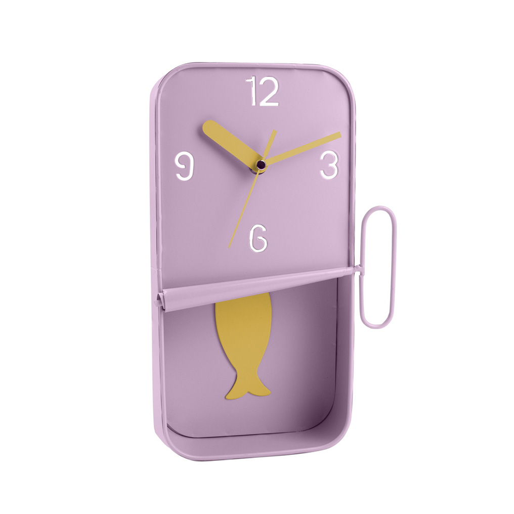 Wall clock Can lilac 17x5,5x30,5 cm