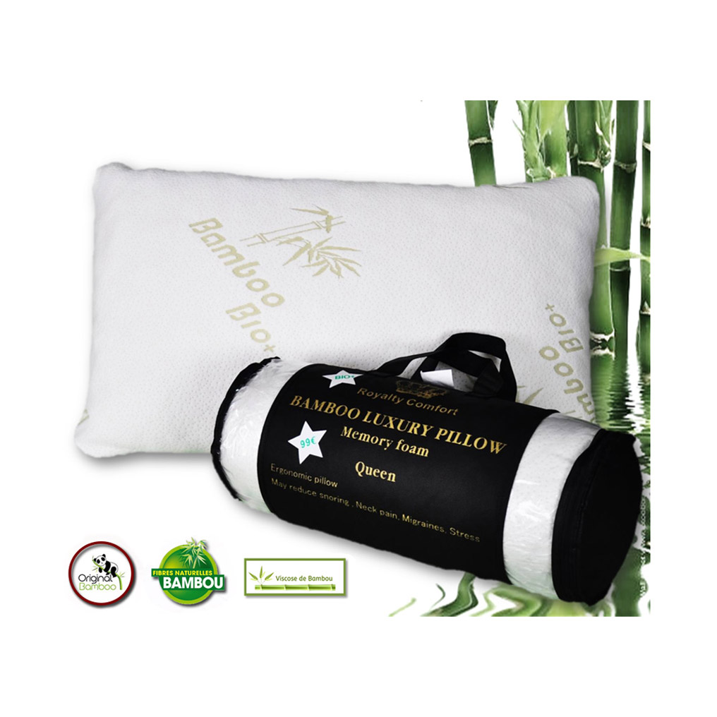 Luxury bamboo and memory foam pillow
