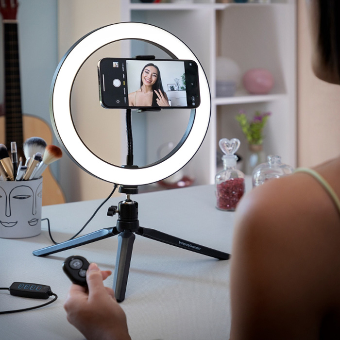 Selfie ring light with tripod & remote Youaro InnovaGoods