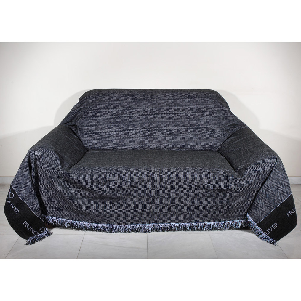 Pr.Oliver sofa throw black-white stripes