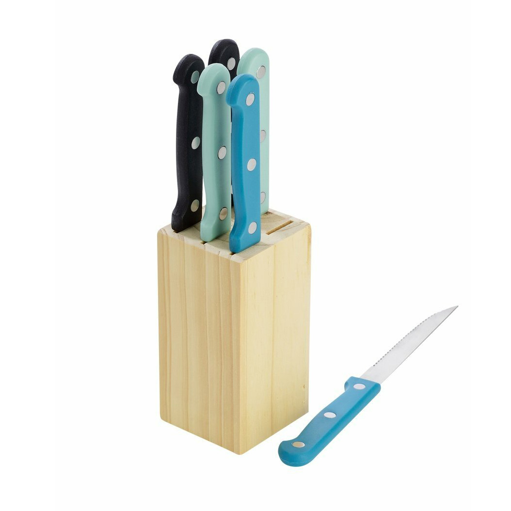 Set of wooden case 21 cm with 6 knives