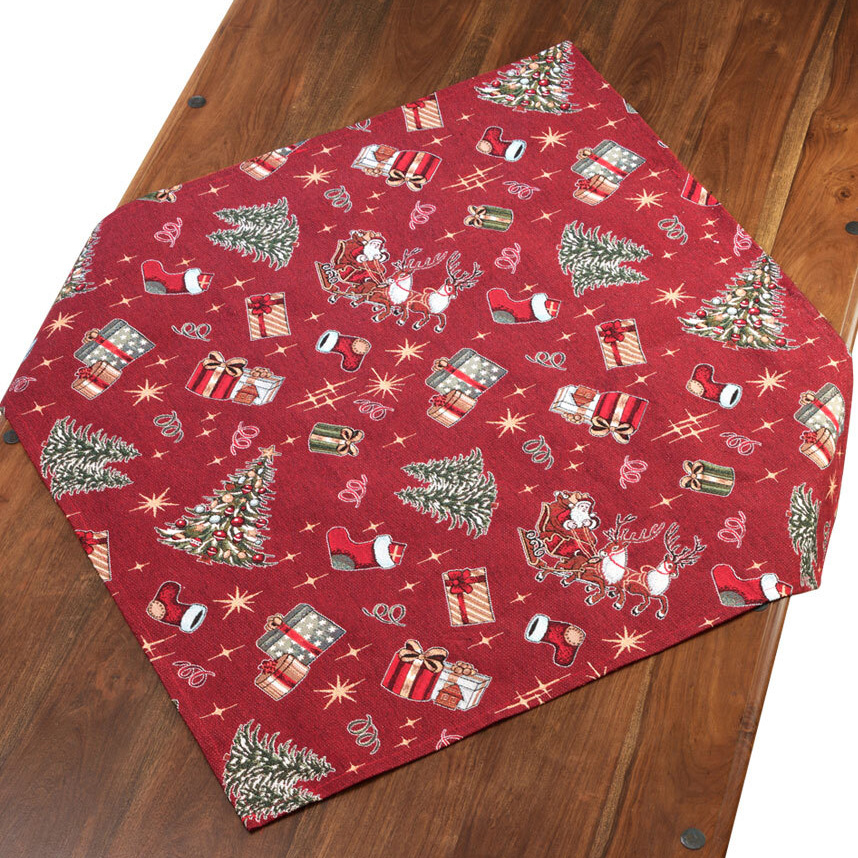 Christmas tablecloth burgundy 50% polyester - 50% cotton 90x90 cm