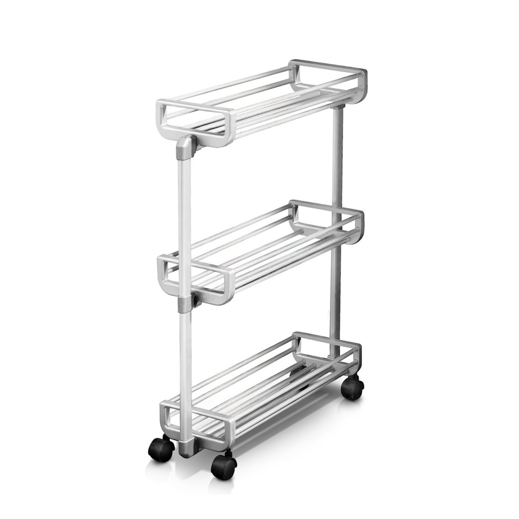 Aluminum trolley with 3 shelves 20x75x60 cm