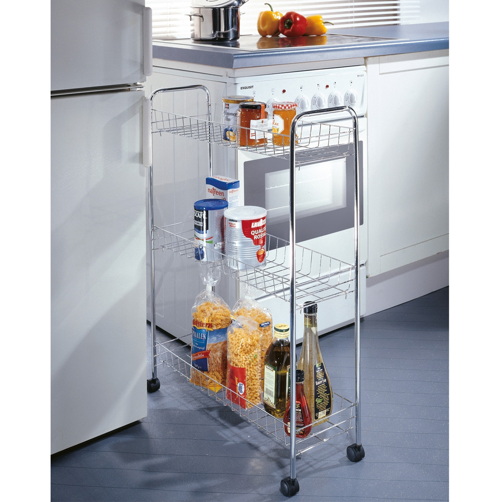 Rollshelf slim chrome 20x80x57 cm