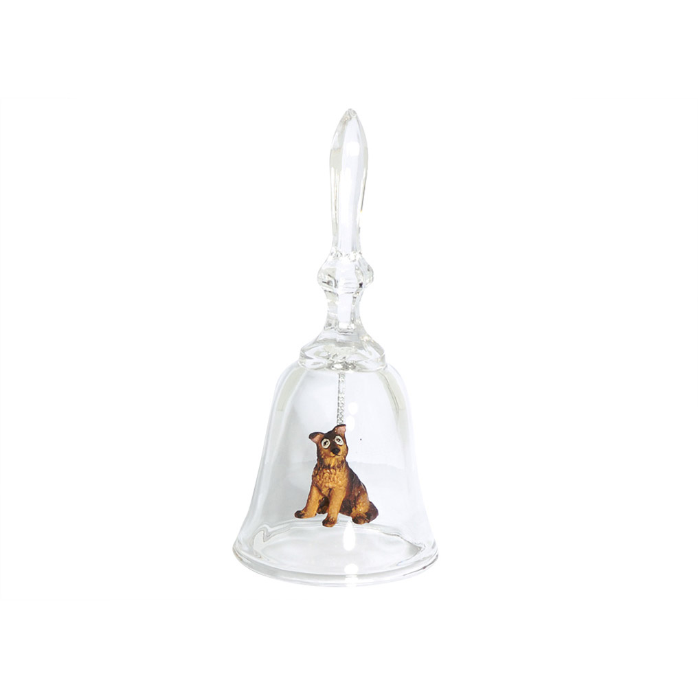 Crystal bell with hanging animal