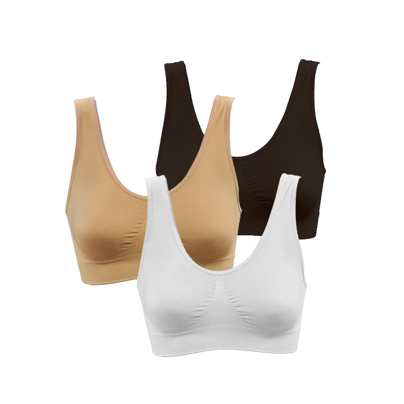 Genie Bra white - black - beige set of 3