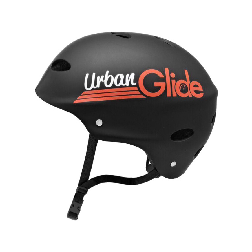 Protective helmet UrbanGlide Black with red letters Medium